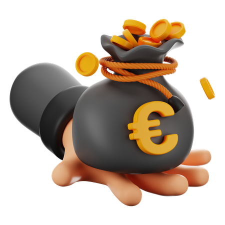 Beneficio en euros  3D Icon