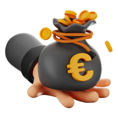 Beneficio en euros  3D Icon