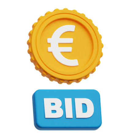 Euro Bid  3D Icon