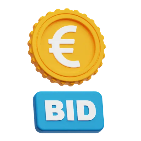 Euro Bid  3D Icon