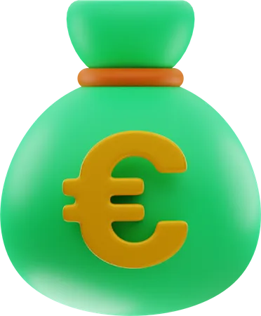 Bolsa de euros  3D Illustration