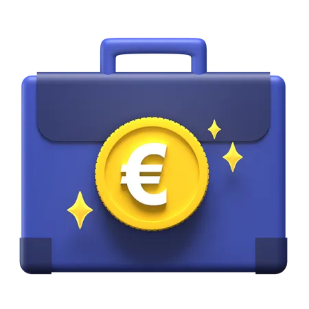 Euro Briefcase  3D Illustration