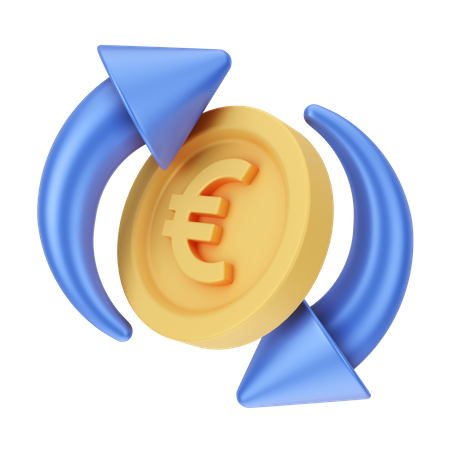 Dinero de cambio de euro  3D Illustration