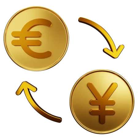 Euro câmbio iene  3D Illustration