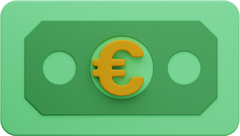 Euro-Bargeld  3D Illustration