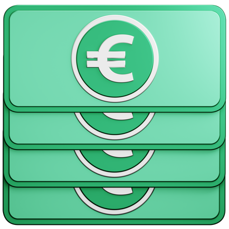 Euros en espèces  3D Icon