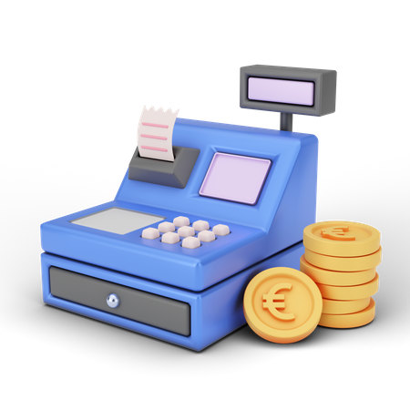 Euro Cash Machine 3D Illustration