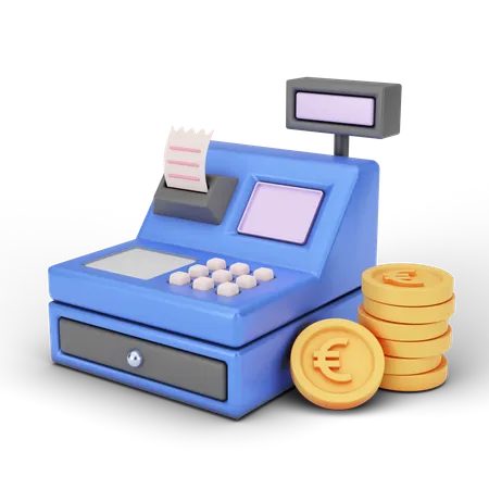 Euro Cash Machine 3D Illustration