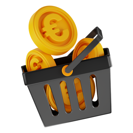 Cesta de euros  3D Icon