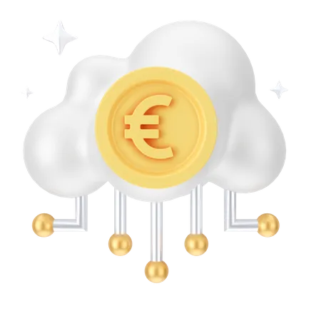 Euro Cloud  3D Icon