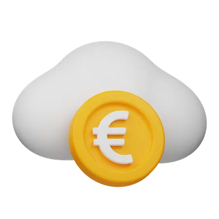 Euro Coin Cloud  3D Icon