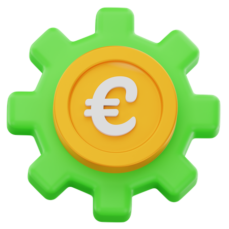 Euro Coin Management  3D Icon