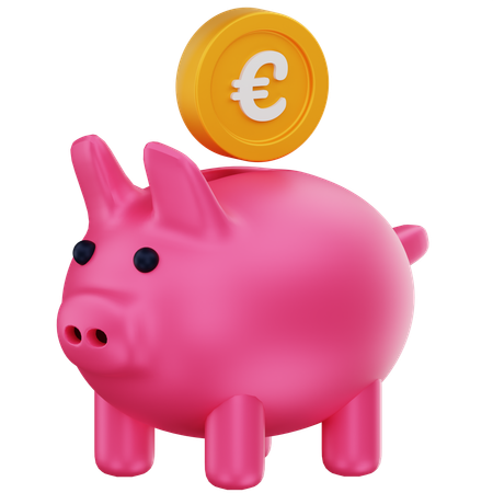 ユーロ硬貨貯金箱  3D Icon