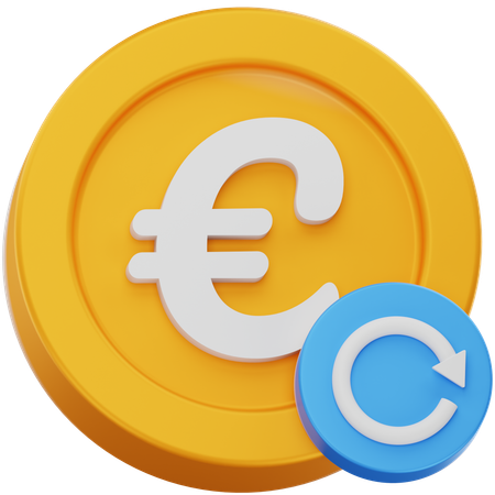 Euro Coin Recurring Payment  3D Icon