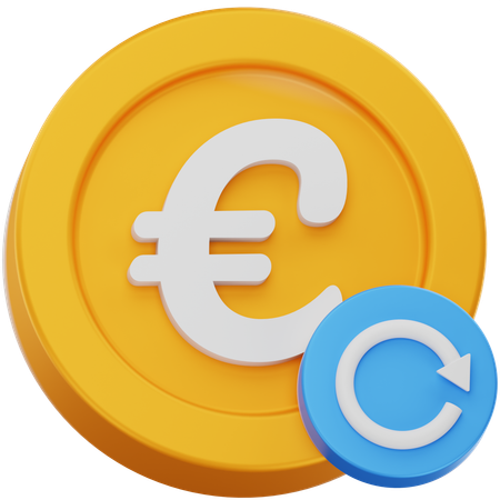 Euro Coin Recurring Payment  3D Icon