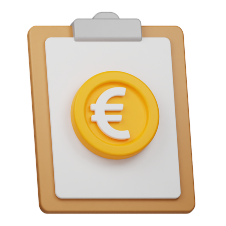 Relatório sobre moedas de euro  3D Icon