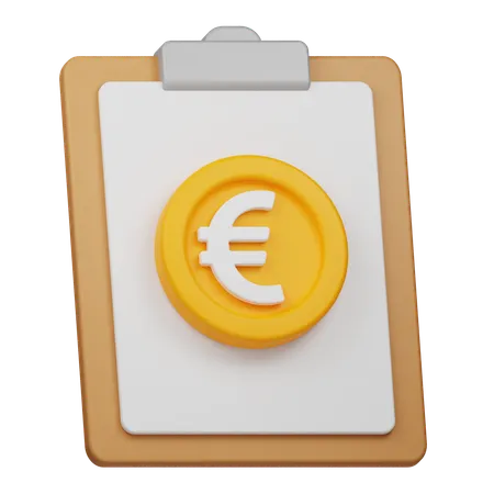 Relatório sobre moedas de euro  3D Icon