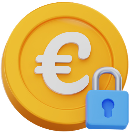 Pièce en euro sécurisée  3D Icon