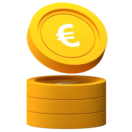 Euro Coin Stack  3D Illustration