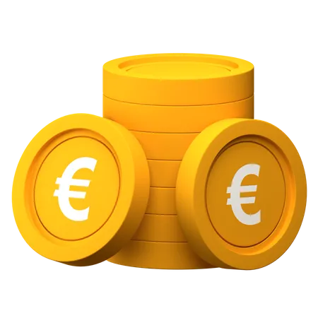 Euro Coin Stack  3D Illustration
