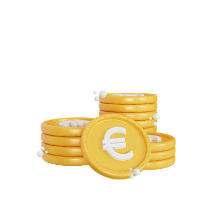 Euro Coin Stack  3D Icon