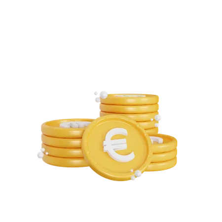 3 D Euro Coin Stack Icon Illustration Object 3D Icon