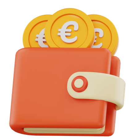 ユーロコインウォレット  3D Icon