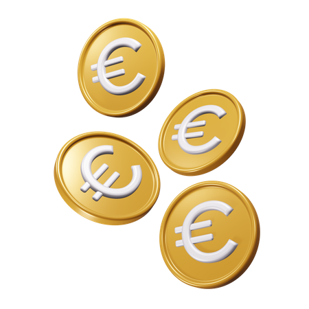 Euro Coins 3D Icon