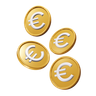 3d euro coins illustration