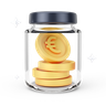 3d coins jar logo