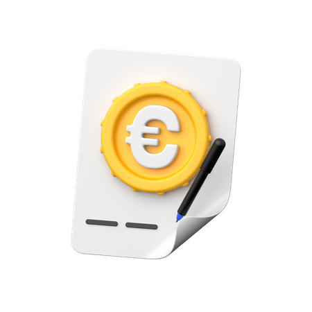 Euro Contract  3D Icon
