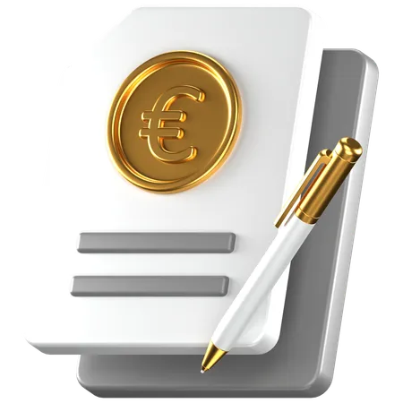 Euro Contract  3D Icon