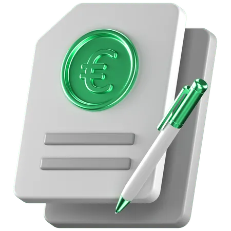 Euro Contract  3D Icon