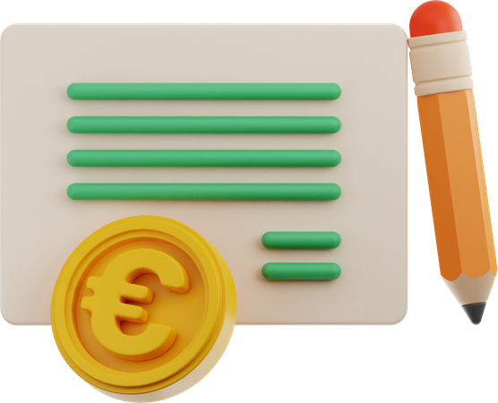 Euro Contract  3D Icon