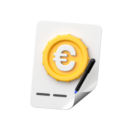 Euro Contract  3D Icon