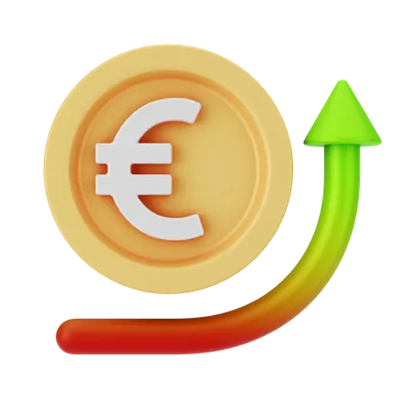 Crescimento do euro  3D Icon