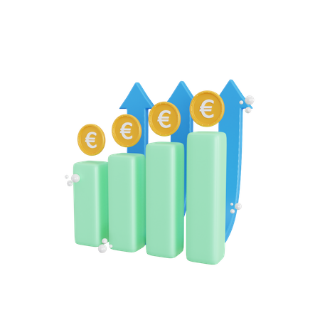 Croissance de l'euro  3D Icon