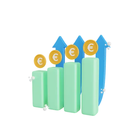 Croissance de l'euro  3D Icon