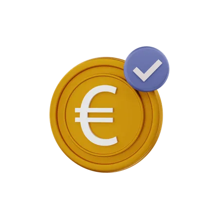 Euro currency approved 3D Illustration