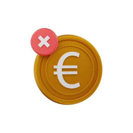 Euro currency close  3D Illustration