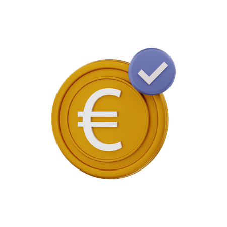 Monnaie euro approuvée  3D Illustration