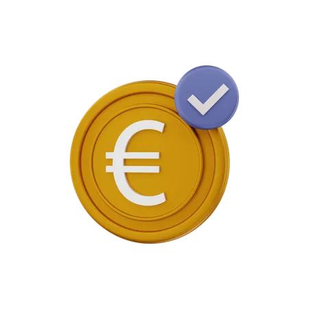 Monnaie euro approuvée  3D Illustration