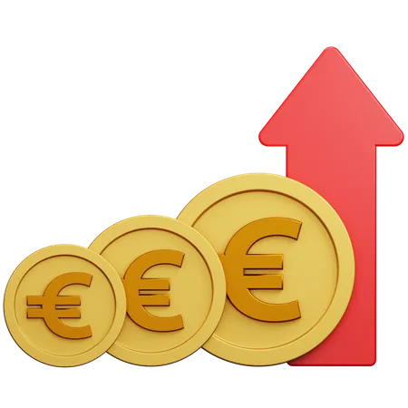 Déflation de la monnaie euro  3D Icon