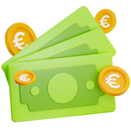 Dinero en euros  3D Icon