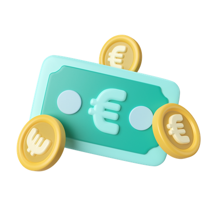 Dinero en euros  3D Icon