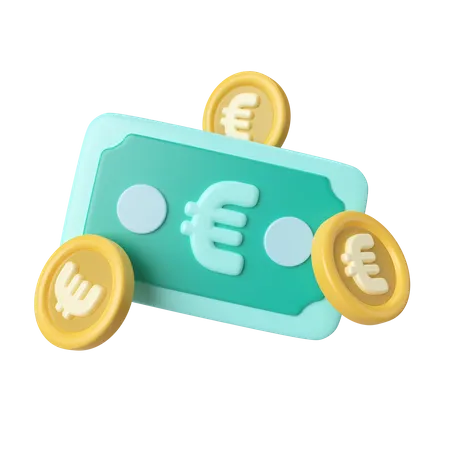 Dinero en euros  3D Icon