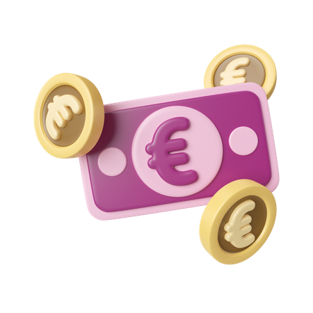 Dinero en euros  3D Icon