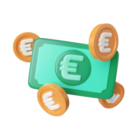 Dinero en euros  3D Icon