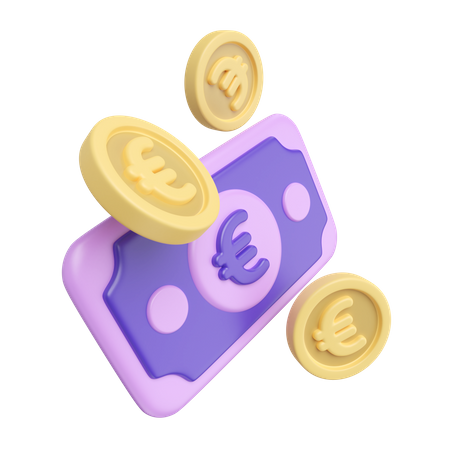 Dinheiro em euros  3D Icon