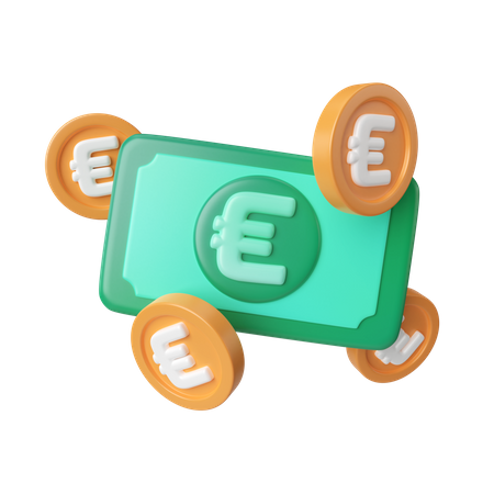 Dinheiro em euros  3D Icon